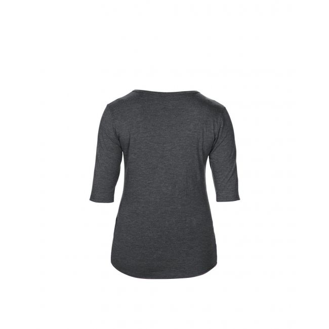 Women’s tri-blend deep scoop 1/2 sleeve tee culoare heather dark grey marimea l