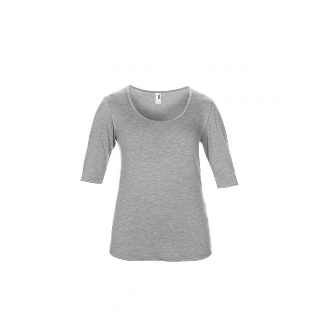 Women’s tri-blend deep scoop 1/2 sleeve tee culoare heather grey marimea l