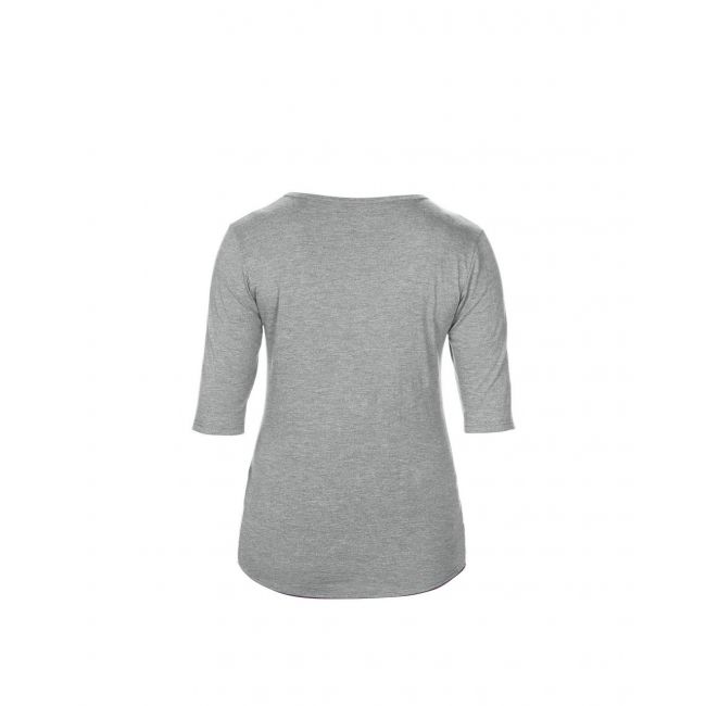 Women’s tri-blend deep scoop 1/2 sleeve tee culoare heather grey marimea s