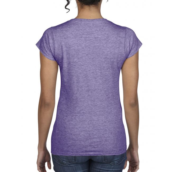 Softstyle® ladies' v-neck t-shirt culoare heather purple marimea s