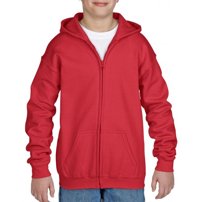 Heavy blend™ youth full zip hooded sweatshirt culoare red marimea xs