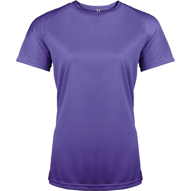 Ladies' short-sleeved sports t-shirt culoare violet marimea s