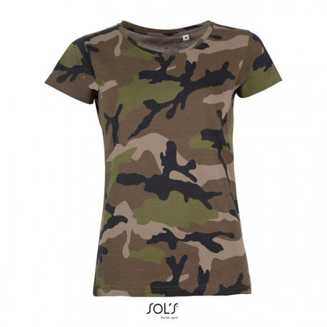 Sol's camo women - round collar t-shirt culoare camo marimea s