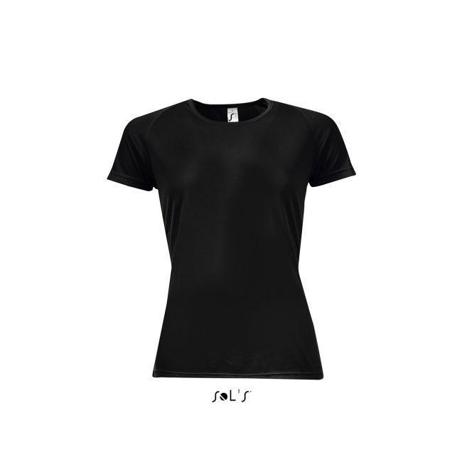 Sol's sporty women - raglan-sleeved t-shirt culoare black marimea l