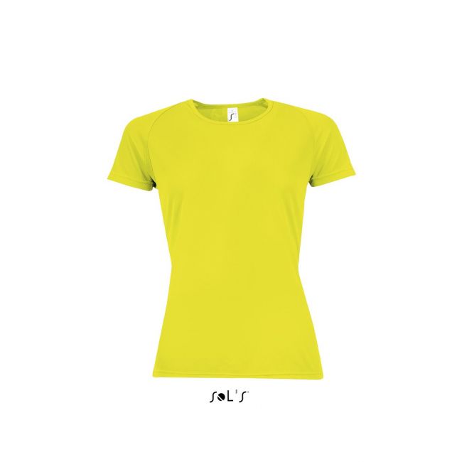 Sol's sporty women - raglan-sleeved t-shirt culoare neon yellow marimea m