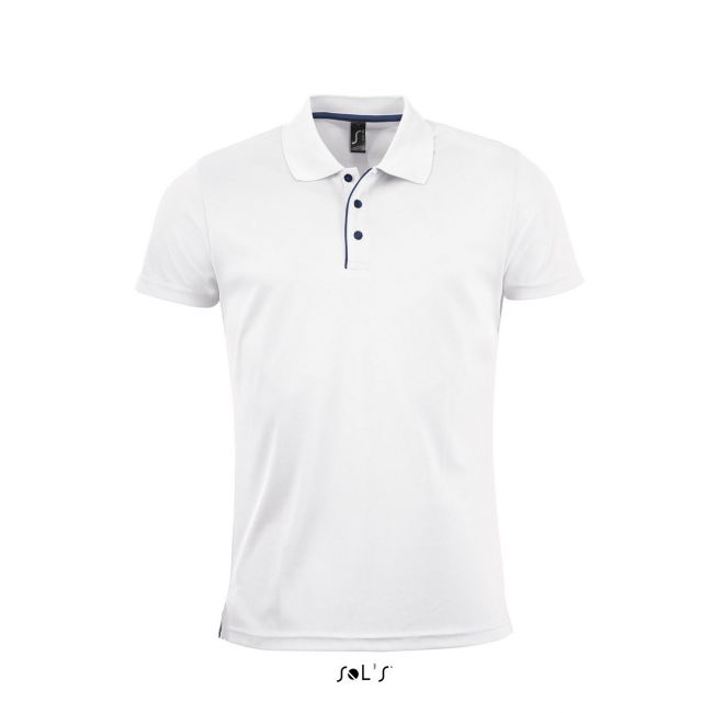 Sol's performer men - sports polo shirt culoare white marimea xl