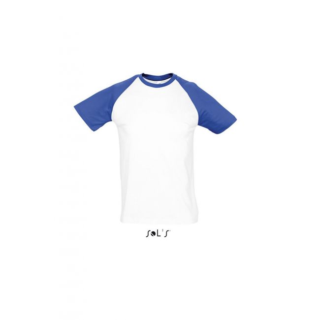 Sol's funky - men's 2-colour raglan sleeves t-shirt culoare white/royal blue marimea l