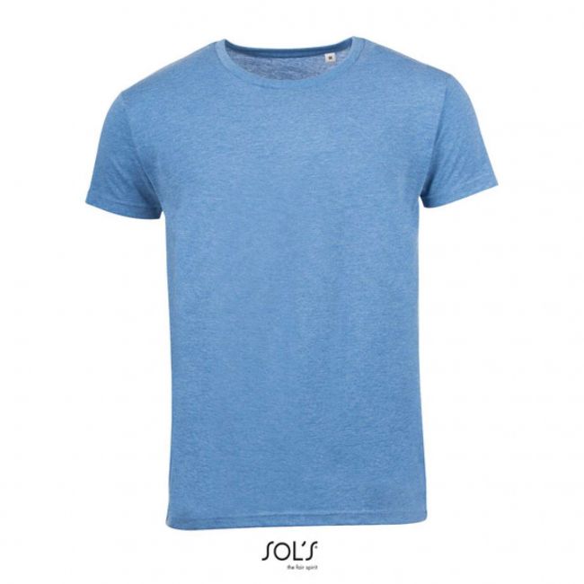 Sol's mixed men - round neck t-shirt culoare heather blue marimea s