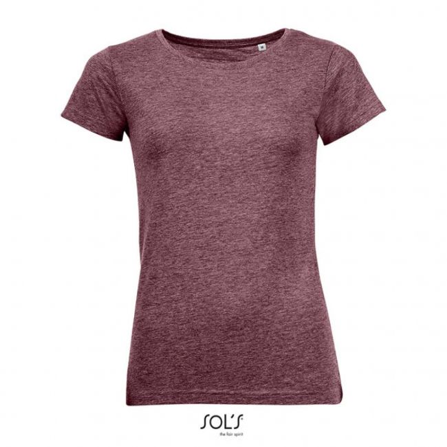 Sol's mixed women - round neck t-shirt culoare heather burgundy marimea l