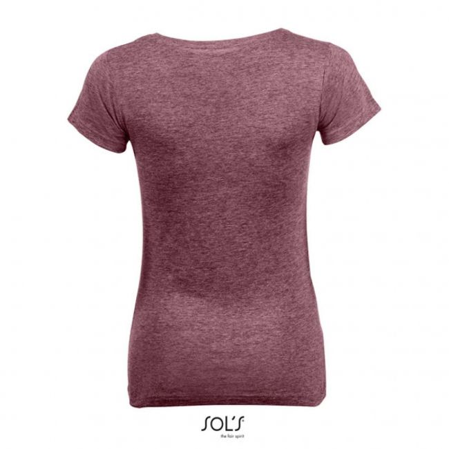 Sol's mixed women - round neck t-shirt culoare heather burgundy marimea s