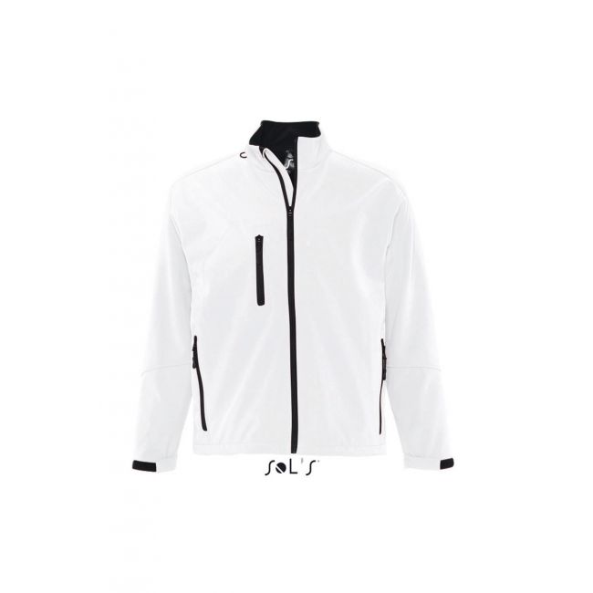 Sol's relax - men's softshell zipped jacket culoare white marimea l