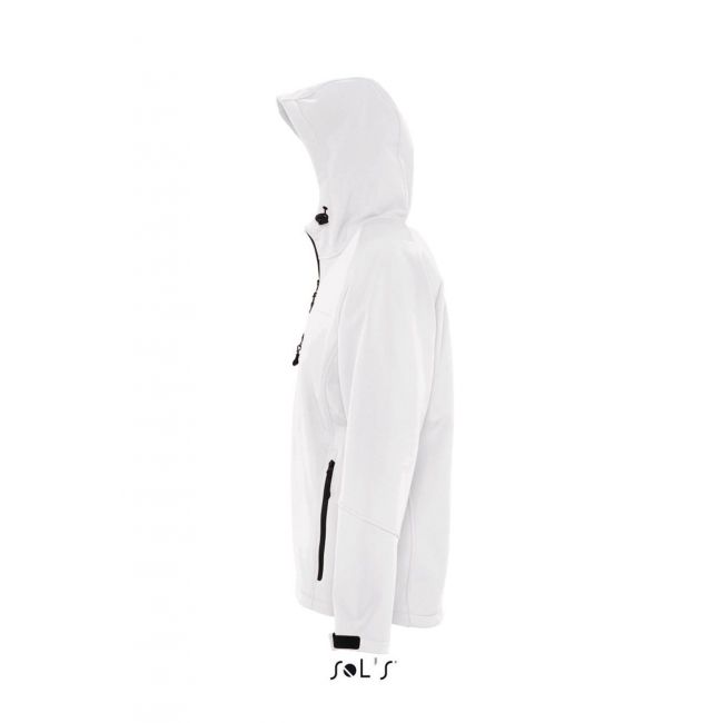 Sol's replay men - hooded softshell culoare white marimea xl