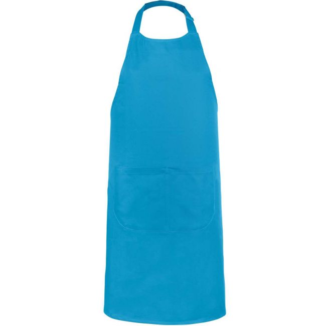 Cotton apron with pocket culoare tropical blue marimea u