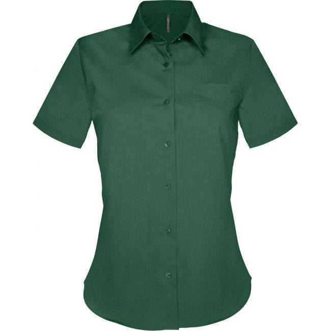 Judith > ladies' short-sleeved shirt culoare forest green marimea xs