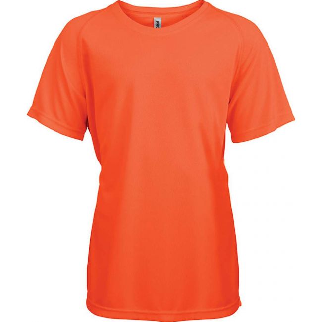 Kids' short sleeved sports t-shirt culoare fluorescent orange marimea 10/12