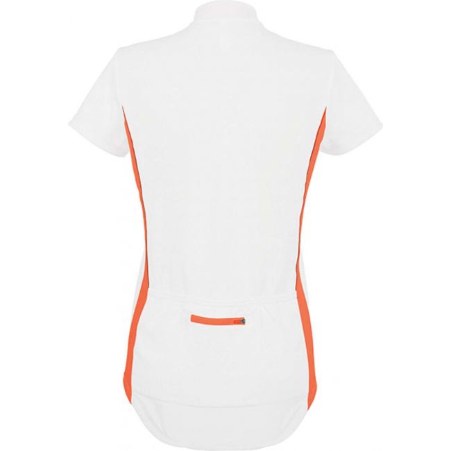 Ladies' short sleeve bikewear top culoare white/orange marimea m