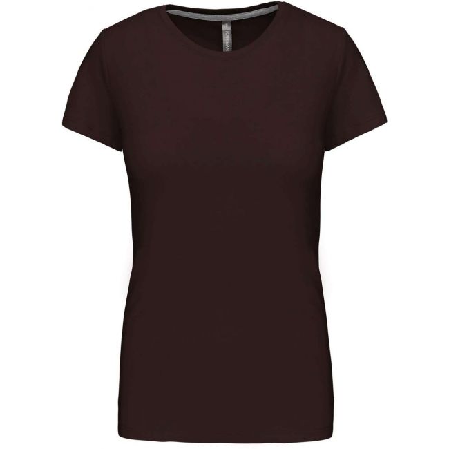 Ladies' short sleeve crew neck t-shirt culoare chocolate marimea 2xl