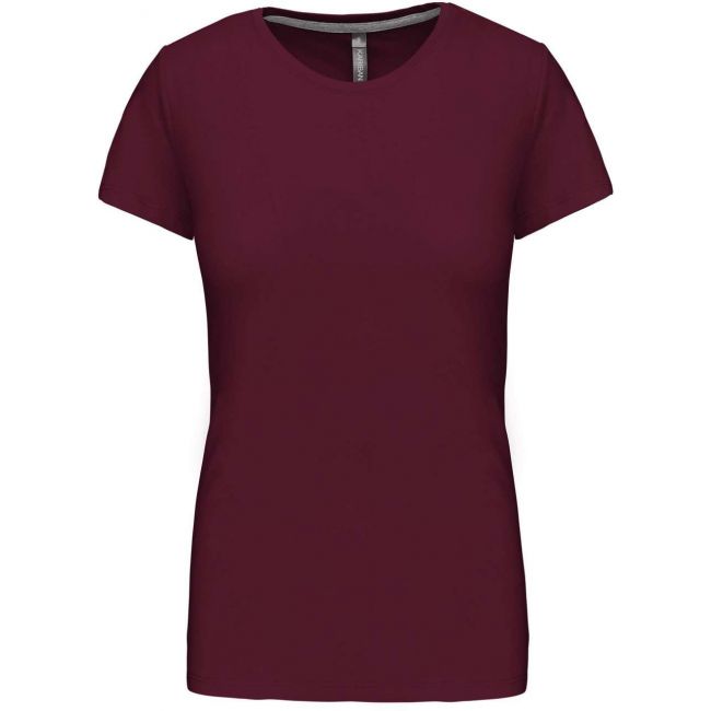 Ladies' short sleeve crew neck t-shirt culoare wine marimea xl