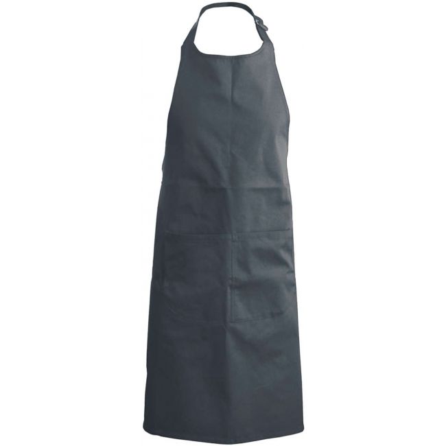 Polyester cotton apron with pocket culoare dark grey marimea u