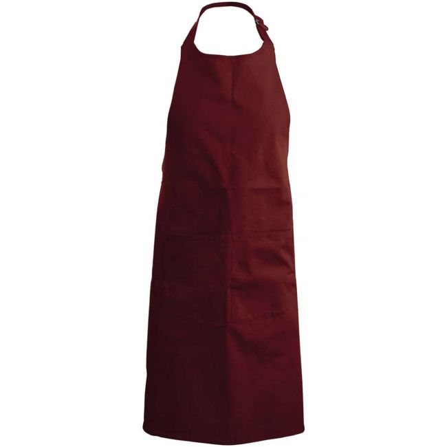 Polyester cotton apron with pocket culoare wine marimea u