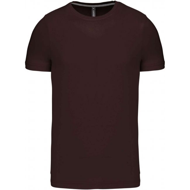 Short-sleeved crew neck t-shirt culoare chocolate marimea s