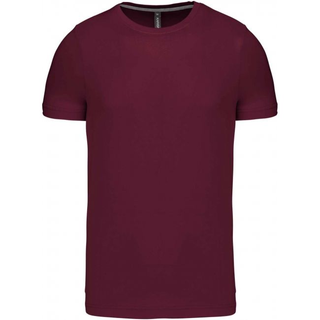 Short-sleeved crew neck t-shirt culoare wine marimea 3xl