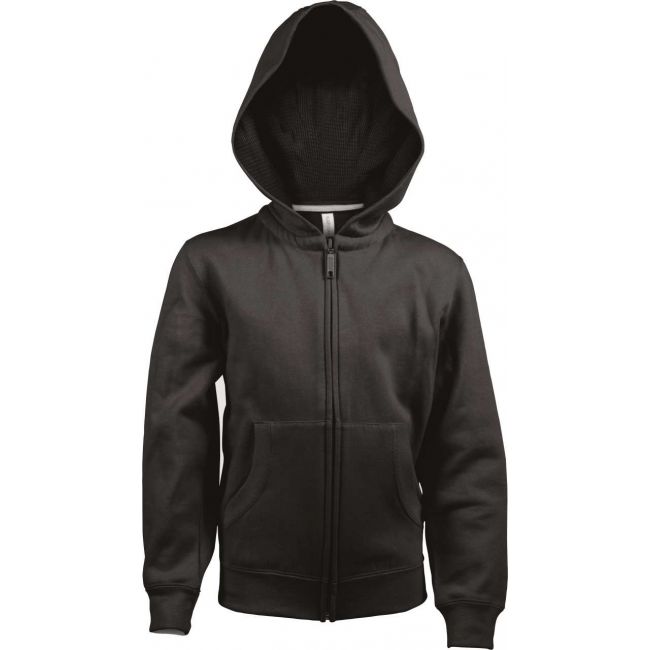 Kids full zip hooded sweatshirt culoare black marimea 12/14