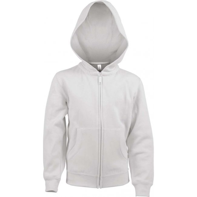 Kids full zip hooded sweatshirt culoare white marimea 8/10