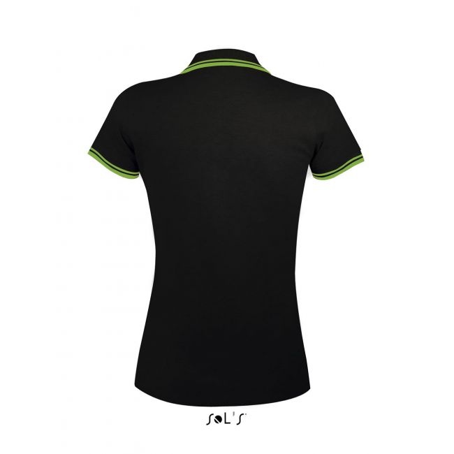 Sol's pasadena women - polo shirt culoare black/lime marimea s