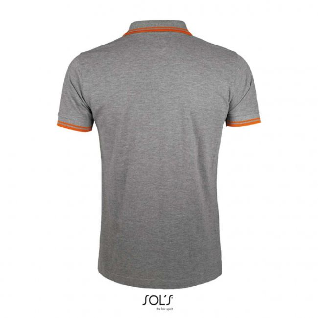 Sol's pasadena men - polo shirt culoare grey melange/orange marimea m