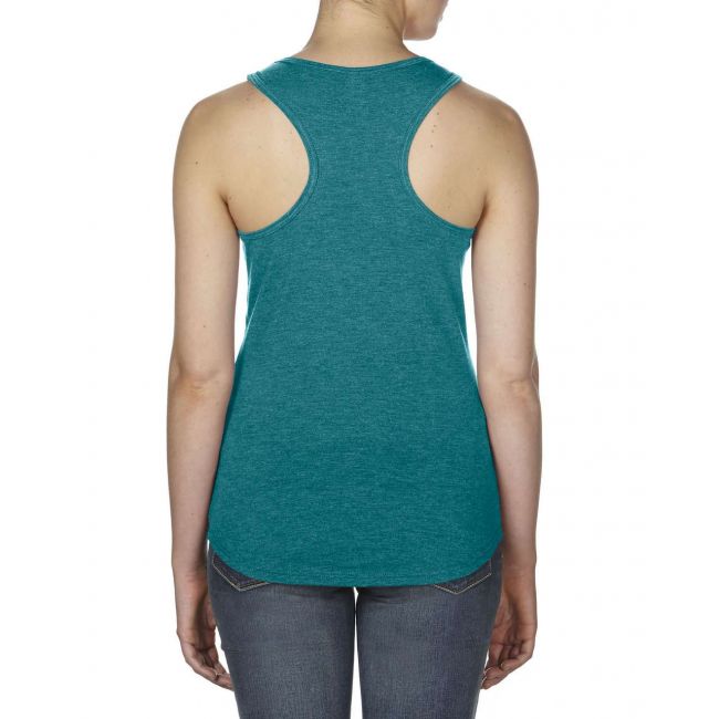 Women’s tri-blend racerback tank culoare heather galapagos blue marimea 2xl