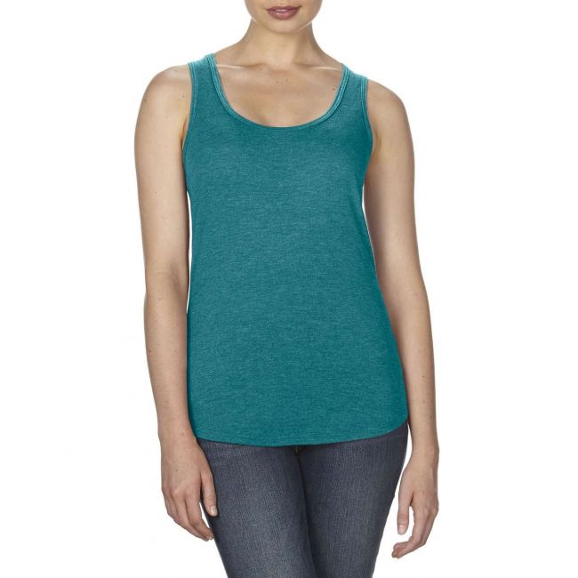 Women’s tri-blend racerback tank culoare heather galapagos blue marimea 2xl