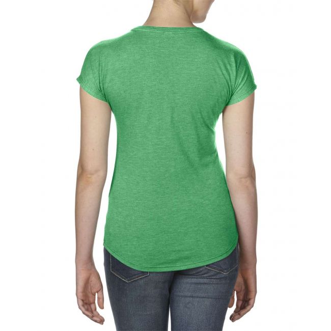 Women's tri-blend v-neck tee culoare heather green marimea l