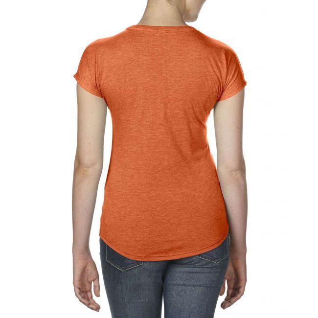 Women's tri-blend v-neck tee culoare heather orange marimea s