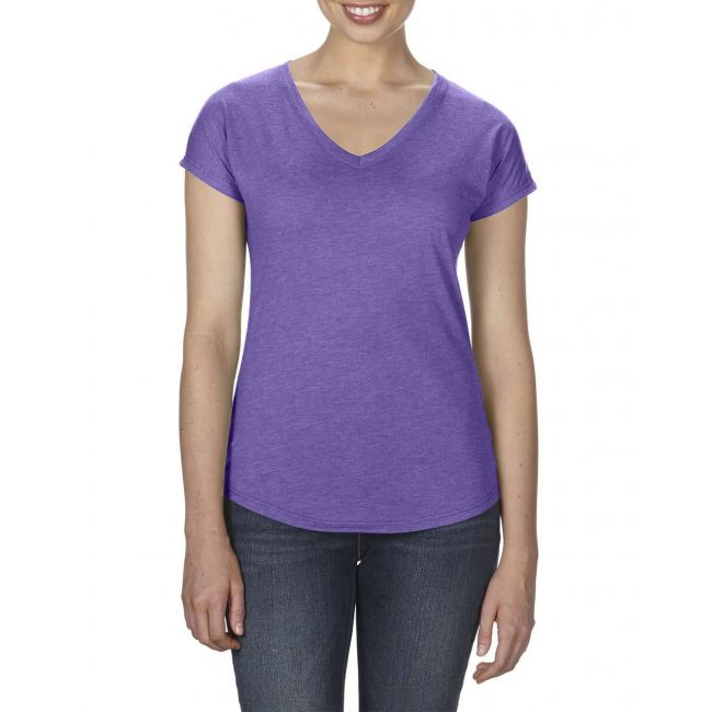 Women's tri-blend v-neck tee culoare heather purple marimea 2xl