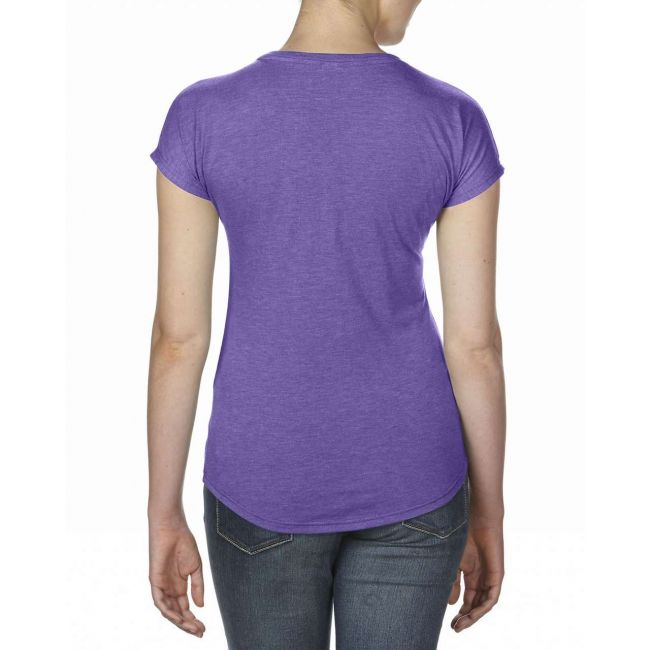 Women's tri-blend v-neck tee culoare heather purple marimea l