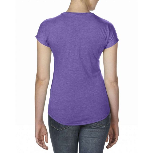 Women's tri-blend v-neck tee culoare heather purple marimea xl