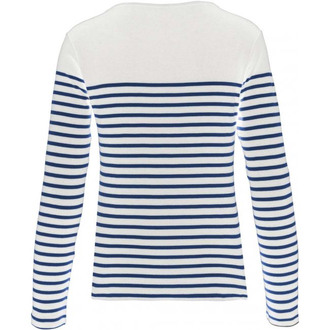 Ladies’ long-sleeved breton stripe top culoare striped white/navy marimea xl