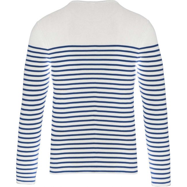 Men’s long-sleeved breton stripe top culoare striped white/navy marimea l