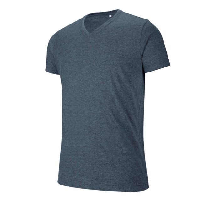 Men's v-neck short-sleeved melange t-shirt culoare dark grey heather marimea xl