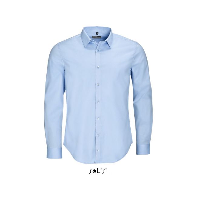 Sol's blake men - long sleeve stretch shirt culoare light blue marimea s