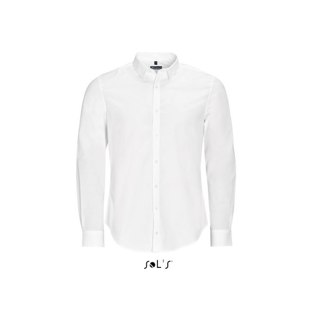 Sol's blake men - long sleeve stretch shirt culoare white marimea 3xl