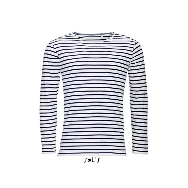 Sol's marine men - long sleeve striped t-shirt culoare white/navy marimea 2xl