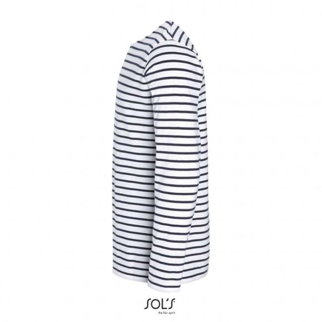 Sol's marine men - long sleeve striped t-shirt culoare white/navy marimea l