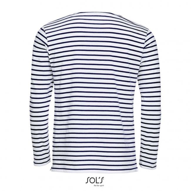 Sol's marine men - long sleeve striped t-shirt culoare white/navy marimea m