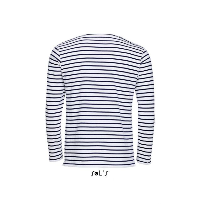 Sol's marine men - long sleeve striped t-shirt culoare white/navy marimea s