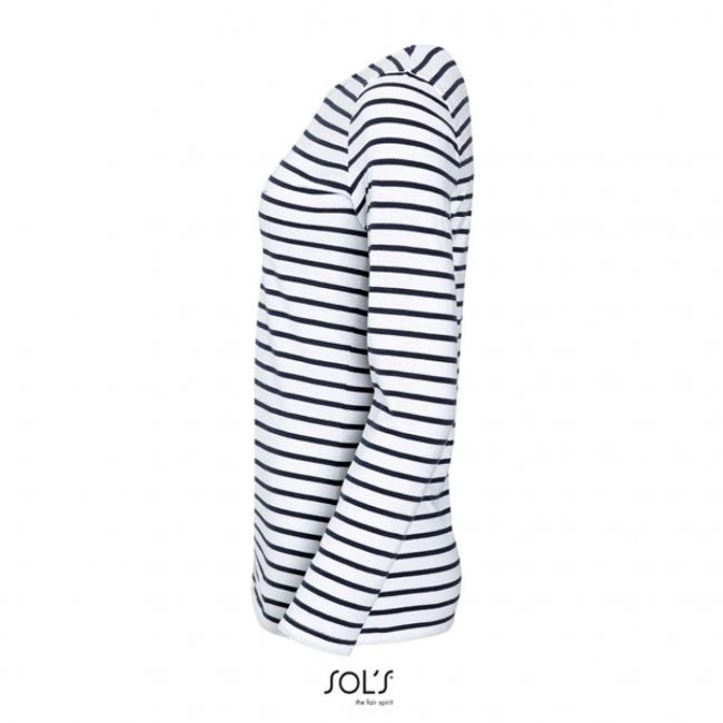 Sol's marine women - long sleeve striped t-shirt culoare white/navy marimea s