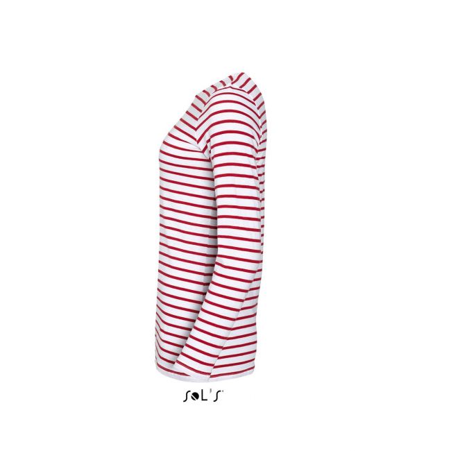 Sol's marine women - long sleeve striped t-shirt culoare white/red marimea m