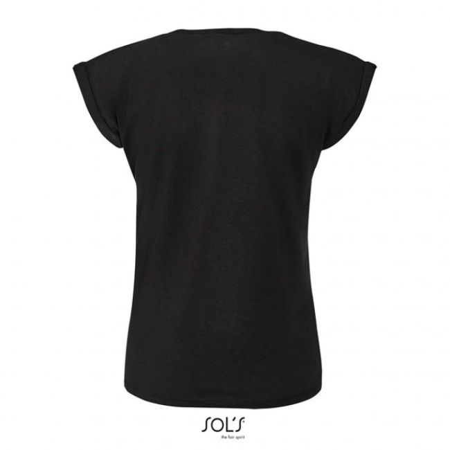 Sol's melba - women’s round neck t-shirt culoare deep black marimea m