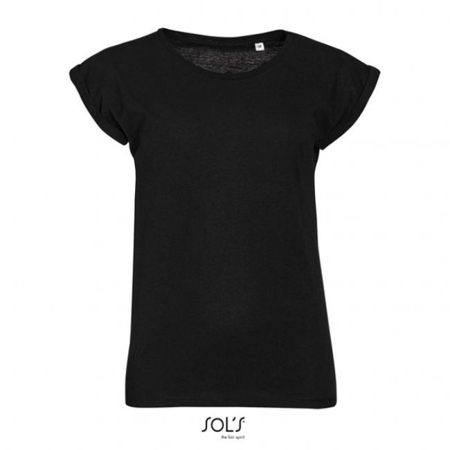 Sol's melba - women’s round neck t-shirt culoare deep black marimea s